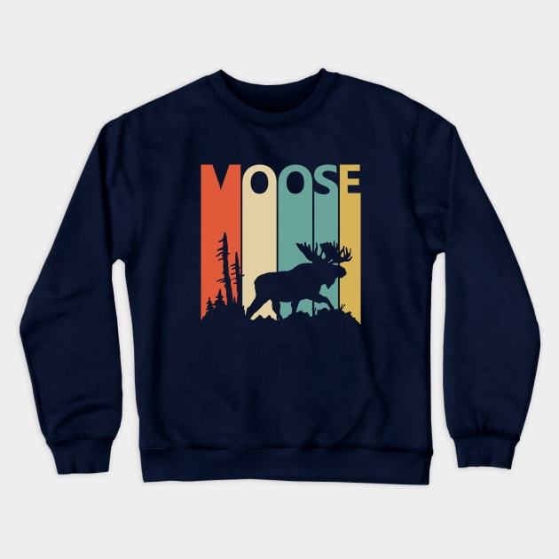 Vintage Retro Moose Gift Crewneck Sweatshirt by GWENT